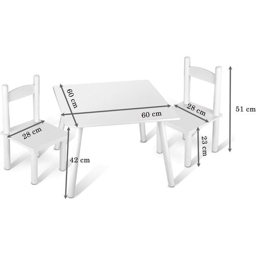La Table En Bois Avec Deux Chaises Blanche