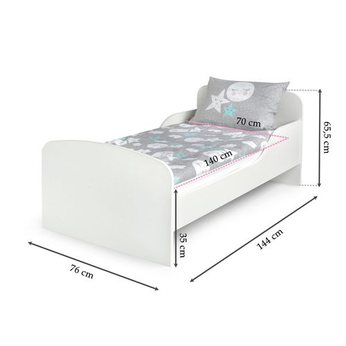 Moderne Lit D'enfant Toddler En Bois Avec Un Matelas Hiboux