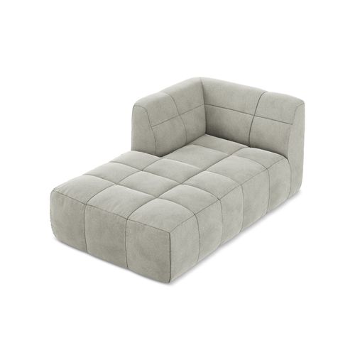 Méridienne Gauche Aloha En Velours Gris Clair
