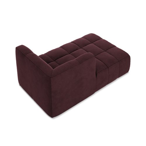 Méridienne Gauche Aloha En Velours Bourgogne