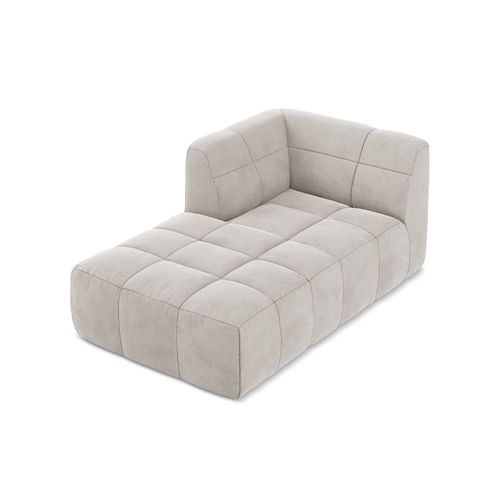 Méridienne Gauche Aloha En Velours Beige Clair