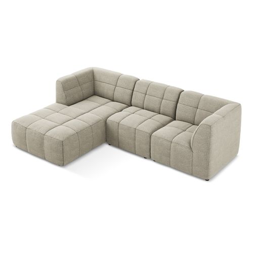 Canapé D'angle 3 Places Modulaire Gauche Aloha En Tissu Bouclette Taupe