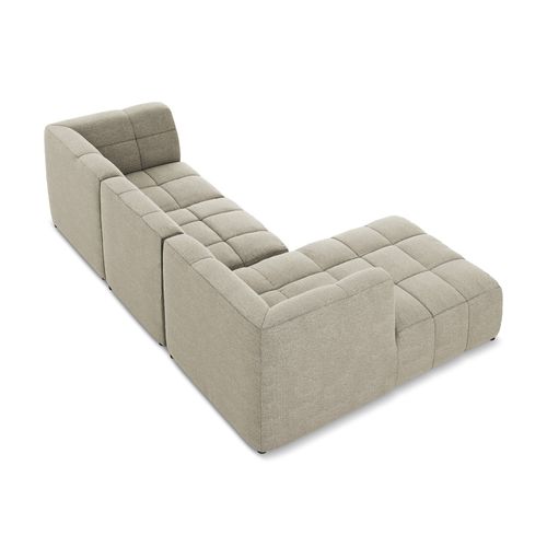 Canapé D'angle 3 Places Modulaire Gauche Aloha En Tissu Bouclette Taupe