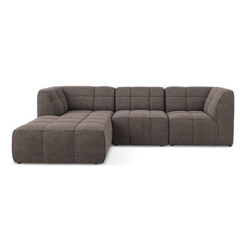 Canapé D'angle 3 Places Modulaire Gauche Aloha En Tissu Bouclette Choolat