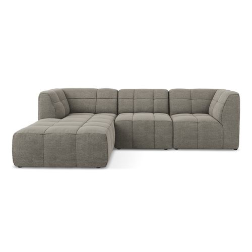 Canapé D'angle 3 Places Modulaire Gauche Aloha En Tissu Bouclette Gris