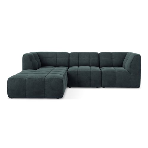 Canapé D'angle 3 Places Modulaire Gauche Aloha En Velours Marin