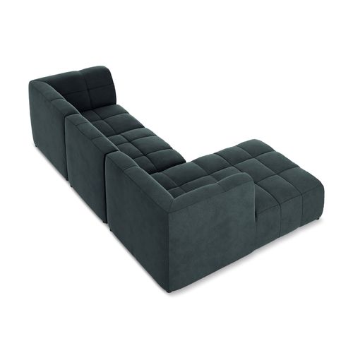 Canapé D'angle 3 Places Modulaire Gauche Aloha En Velours Marin