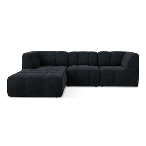 Canapé D'angle 3 Places Modulaire Gauche Aloha En Velours Bleu Royal