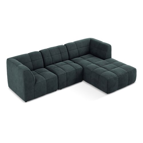 Canapé D'angle 3 Places Modulaire Droit Aloha En Velours Marin