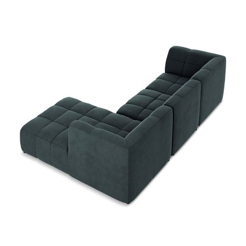 Canapé D'angle 3 Places Modulaire Droit Aloha En Velours Marin