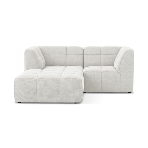 Canapé D'angle 2,5 Places Modulaire Gauche Aloha En Tissu Bouclette Blanc