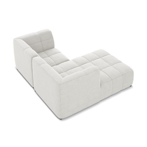 Canapé D'angle 2,5 Places Modulaire Gauche Aloha En Tissu Bouclette Blanc