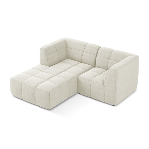 Canapé D'angle 2,5 Places Modulaire Gauche Aloha En Tissu Bouclette Sable