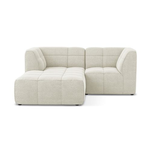 Canapé D'angle 2,5 Places Modulaire Gauche Aloha En Tissu Bouclette Sable