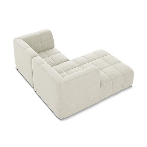 Canapé D'angle 2,5 Places Modulaire Gauche Aloha En Tissu Bouclette Sable