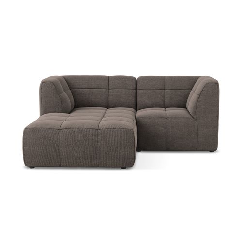 Canapé D'angle 2,5 Places Modulaire Gauche Aloha En Tissu Bouclette Choolat