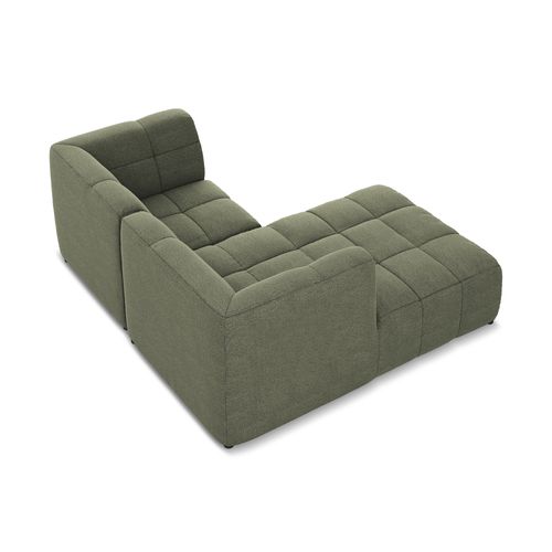 Canapé D'angle 2,5 Places Modulaire Gauche Aloha En Tissu Bouclette Olive