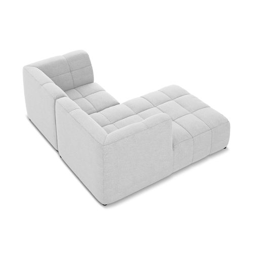 Canapé D'angle 2,5 Places Modulaire Gauche Aloha En Tissu Bouclette Argent