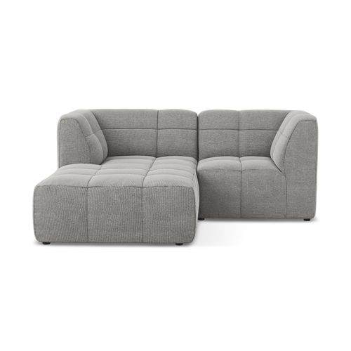 Canapé D'angle 2,5 Places Modulaire Gauche Aloha En Tissu Bouclette Gris Clair