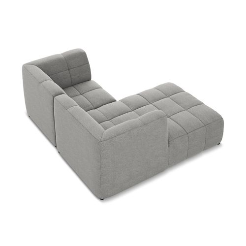 Canapé D'angle 2,5 Places Modulaire Gauche Aloha En Tissu Bouclette Gris Clair