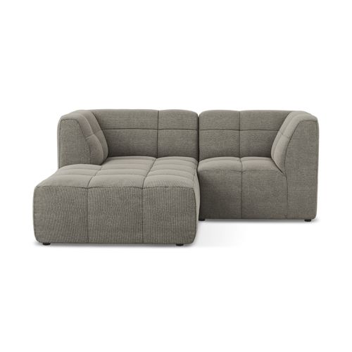 Canapé D'angle 2,5 Places Modulaire Gauche Aloha En Tissu Bouclette Gris