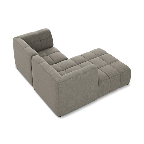 Canapé D'angle 2,5 Places Modulaire Gauche Aloha En Tissu Bouclette Gris