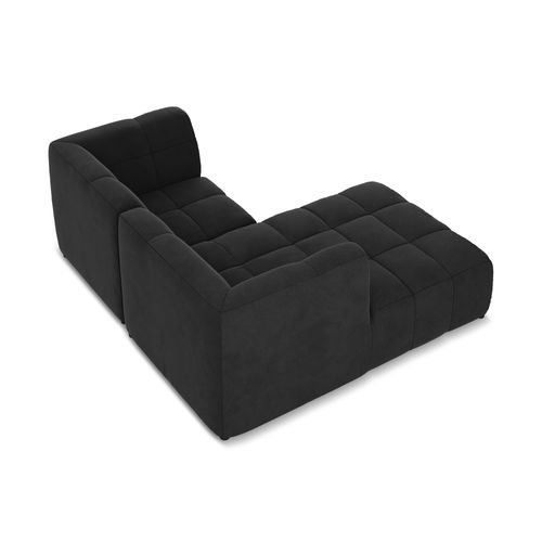 Canapé D'angle 2,5 Places Modulaire Gauche Aloha En Velours Noir