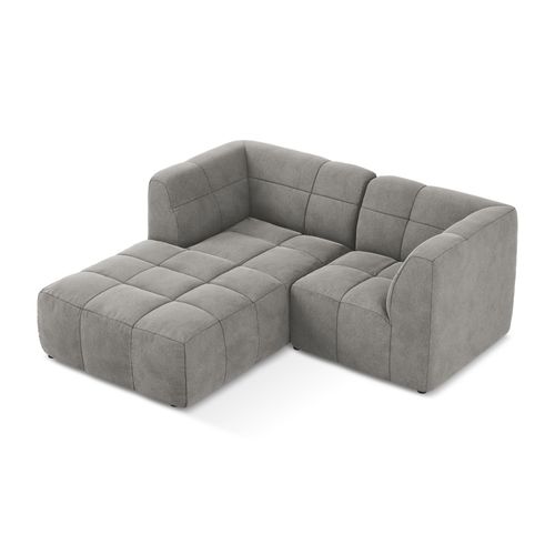 Canapé D'angle 2,5 Places Modulaire Gauche Aloha En Velours Gris