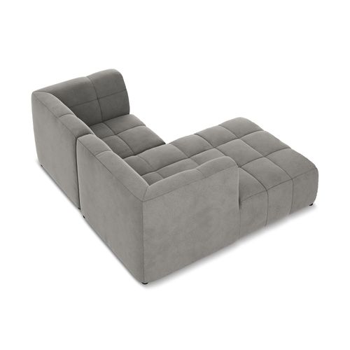 Canapé D'angle 2,5 Places Modulaire Gauche Aloha En Velours Gris