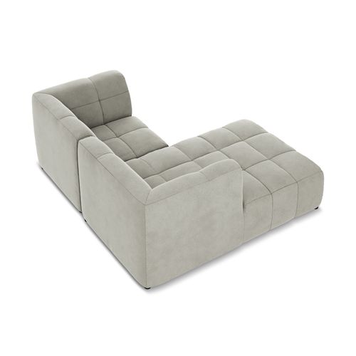 Canapé D'angle 2,5 Places Modulaire Gauche Aloha En Velours Gris Clair