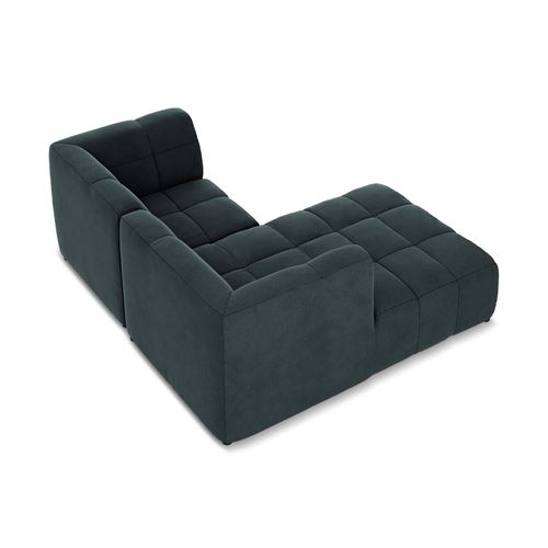 Canapé D'angle 2,5 Places Modulaire Gauche Aloha En Velours Marin