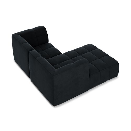 Canapé D'angle 2,5 Places Modulaire Gauche Aloha En Velours Bleu Royal