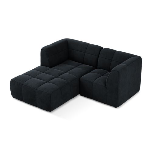 Canapé D'angle 2,5 Places Modulaire Gauche Aloha En Velours Bleu Royal