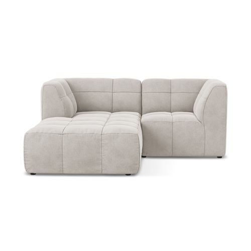 Canapé D'angle 2,5 Places Modulaire Gauche Aloha En Velours Beige Clair