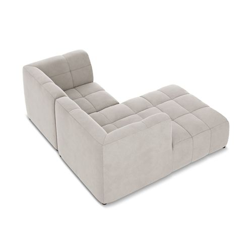 Canapé D'angle 2,5 Places Modulaire Gauche Aloha En Velours Beige Clair