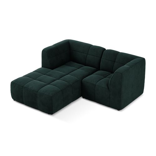 Canapé D'angle 2,5 Places Modulaire Gauche Aloha En Velours Gris Vert