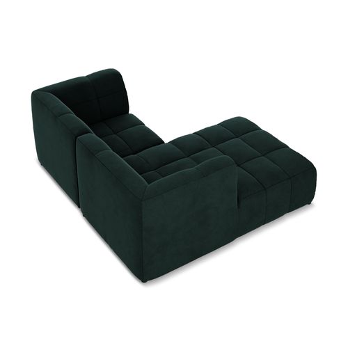 Canapé D'angle 2,5 Places Modulaire Gauche Aloha En Velours Gris Vert