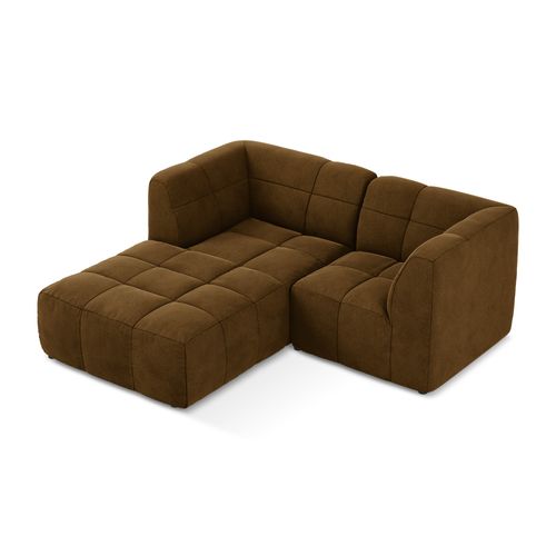 Canapé D'angle 2,5 Places Modulaire Gauche Aloha En Velours Moutarde