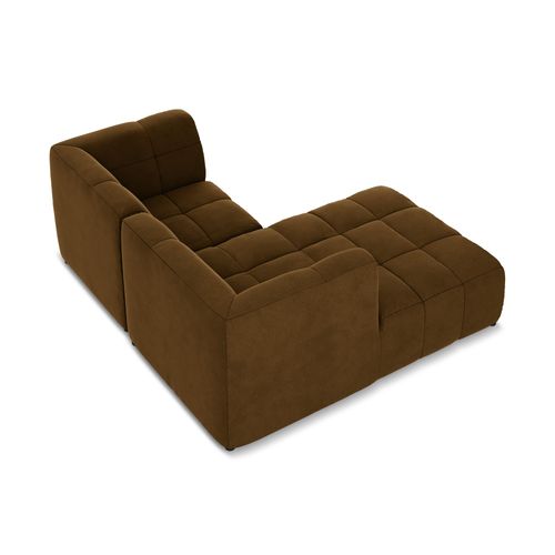 Canapé D'angle 2,5 Places Modulaire Gauche Aloha En Velours Moutarde