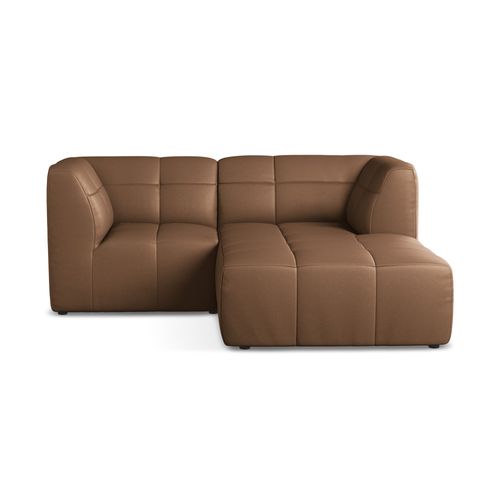 Canapé D'angle 2,5 Places Modulaire Droit Aloha En Similicuir Choolat
