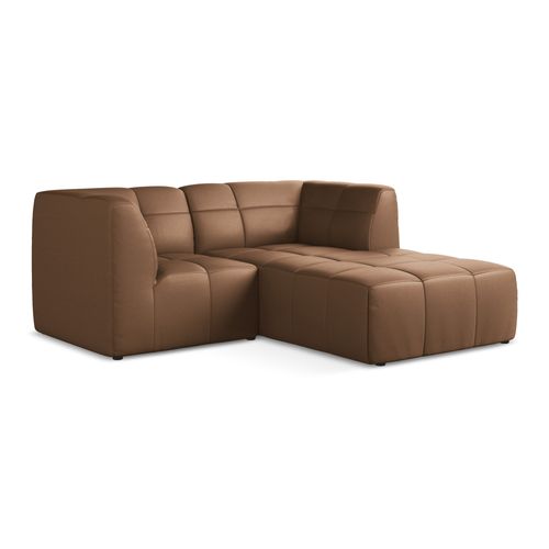 Canapé D'angle 2,5 Places Modulaire Droit Aloha En Similicuir Choolat