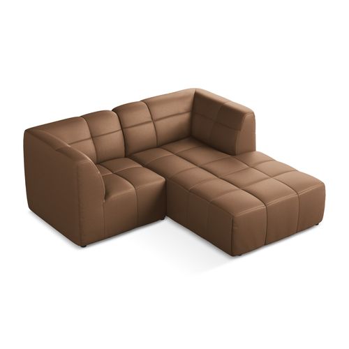 Canapé D'angle 2,5 Places Modulaire Droit Aloha En Similicuir Choolat