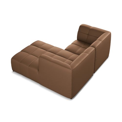 Canapé D'angle 2,5 Places Modulaire Droit Aloha En Similicuir Choolat