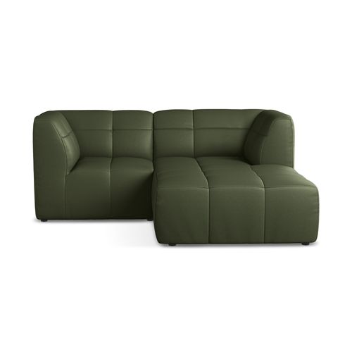 Canapé D'angle 2,5 Places Modulaire Droit Aloha En Similicuir Vert