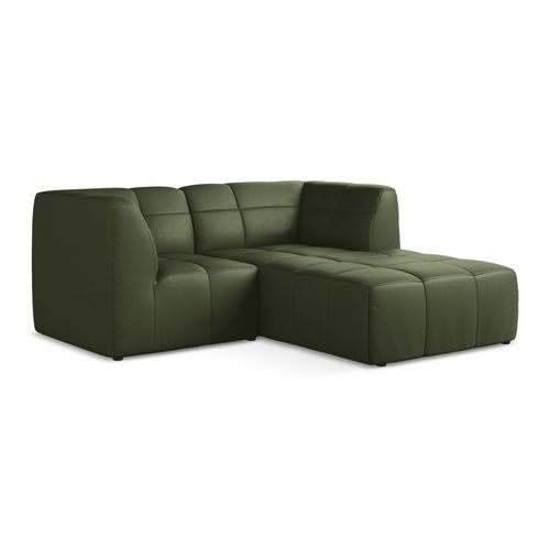 Canapé D'angle 2,5 Places Modulaire Droit Aloha En Similicuir Vert