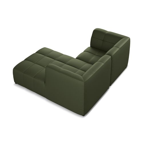 Canapé D'angle 2,5 Places Modulaire Droit Aloha En Similicuir Vert