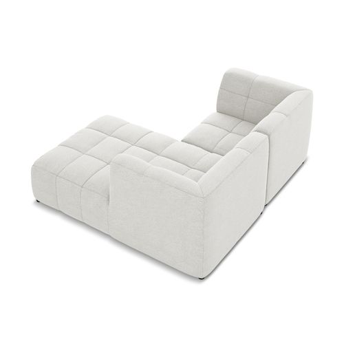 Canapé D'angle 2,5 Places Modulaire Droit Aloha En Tissu Bouclette Blanc