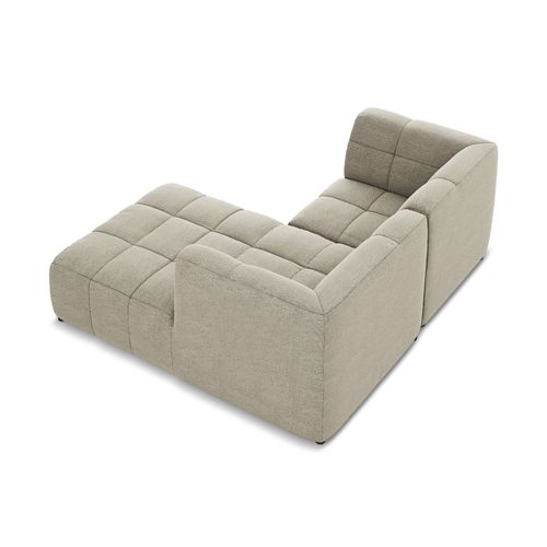 Canapé D'angle 2,5 Places Modulaire Droit Aloha En Tissu Bouclette Taupe