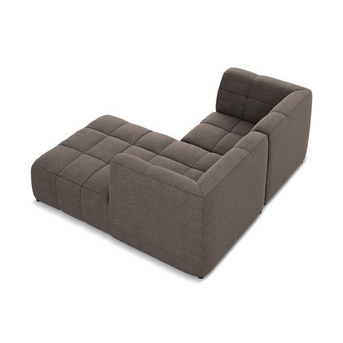 Canapé D'angle 2,5 Places Modulaire Droit Aloha En Tissu Bouclette Choolat