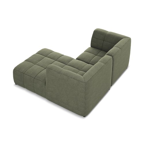 Canapé D'angle 2,5 Places Modulaire Droit Aloha En Tissu Bouclette Olive